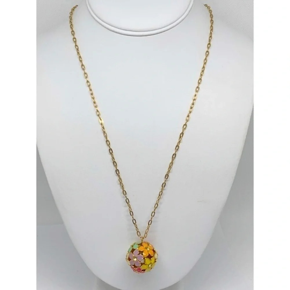 J. Crew Flower Ball Pendant Necklace